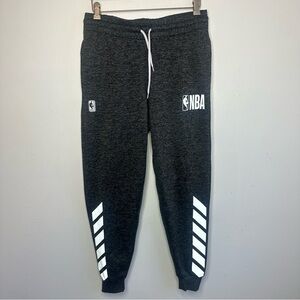 NBA Sweat Pants Reflective Black White Size S Small Workout Sports Reflective